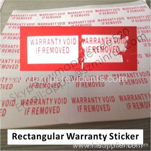 Tamper Evident Security Sticker,rectangular Destructible Warranty Sticker,warranty Void If Removed Eggshell Sticker 